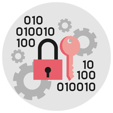 Locked data with binary code  Illustration