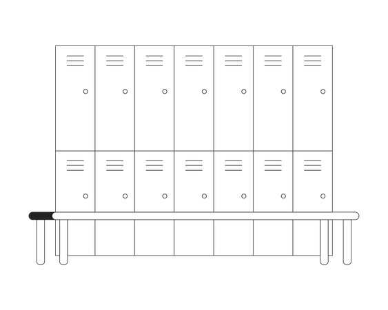 Lockers in changing room  Illustration