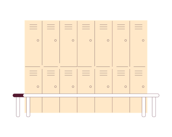 Lockers in changing room  Illustration