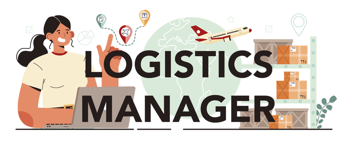 Logistics manager managing logistics  イラスト