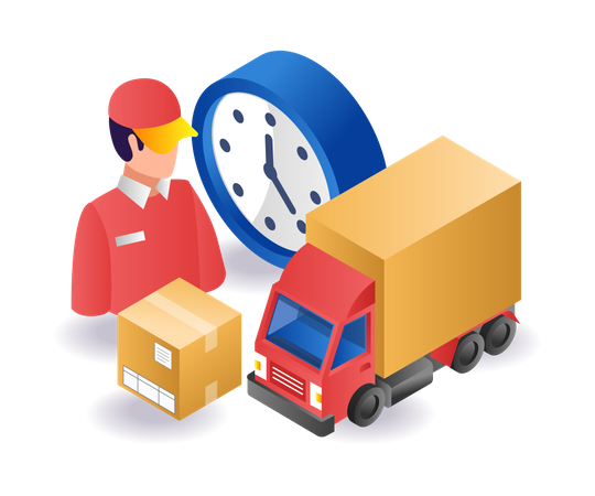 Logistik Lieferzeit  Illustration