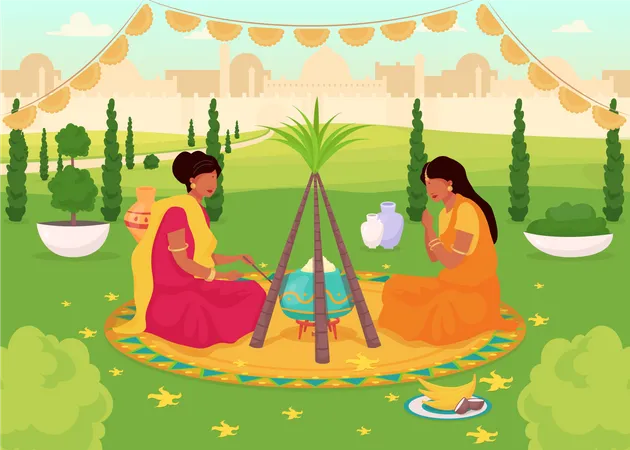 Lohri celebration  일러스트레이션