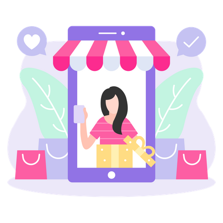 Loja de compras on-line  Ilustração