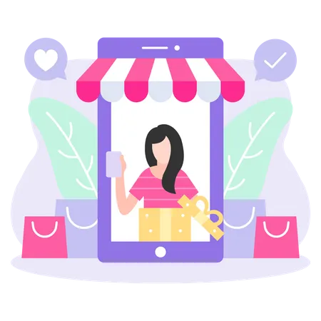 Loja de compras on-line  Ilustração