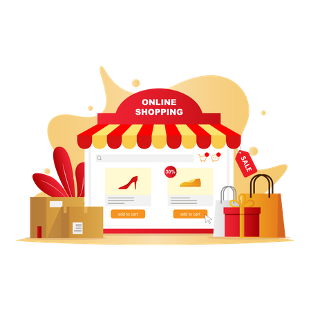 Loja de compras on-line  Ilustração