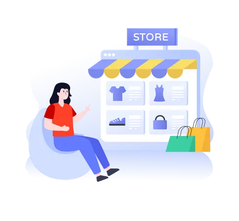 Loja de compras on-line  Ilustração