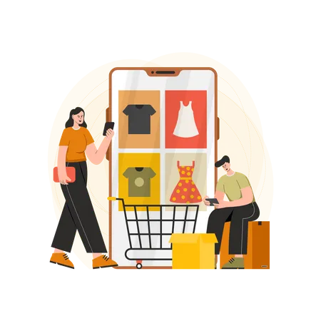 Loja de compras on-line  Ilustração