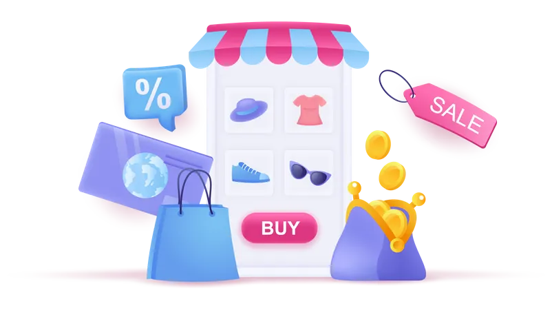 Loja de compras on-line  Ilustração