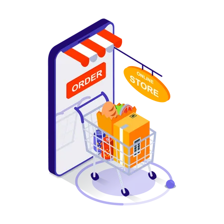 Loja de compras on-line  Ilustração