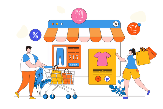 Loja de compras on-line  Ilustração