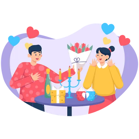 Love Dinner  Illustration