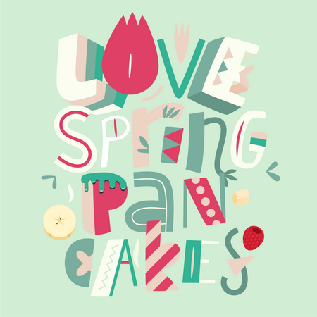 Love Spring Pancakes  일러스트레이션