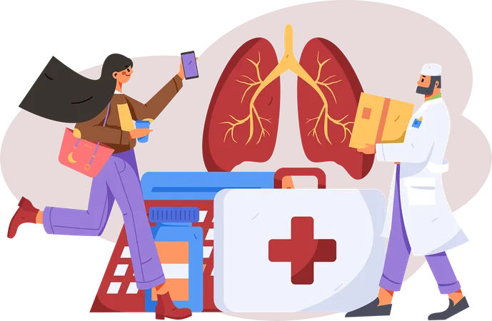 Lung checkup  Illustration