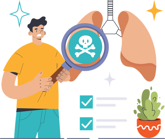 Lung damage  Illustration