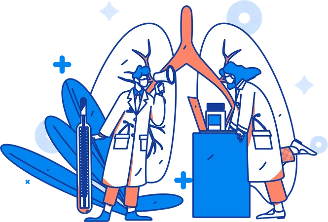 Lungs infection  Illustration