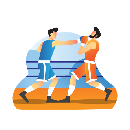 Combate de boxe  Ilustração