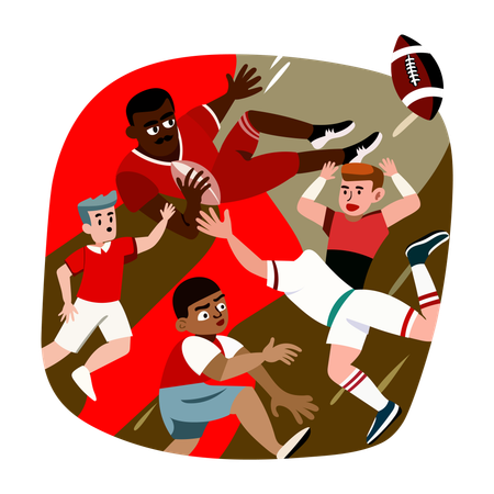 Luta de Rugby  Ilustração