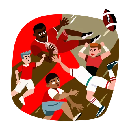 Luta de Rugby  Ilustração