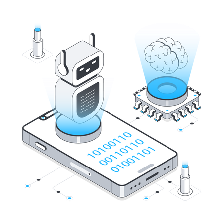 機械学習とロボット開発  イラスト