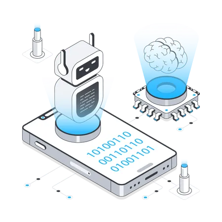 機械学習とロボット開発  イラスト