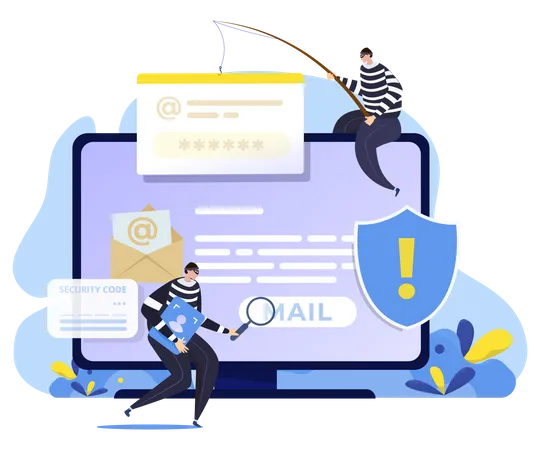 Mail phishing attack  Illustration