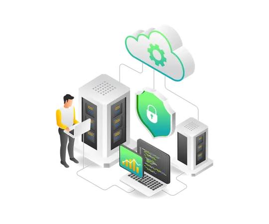 Maintaining cloud server analysis data  일러스트레이션