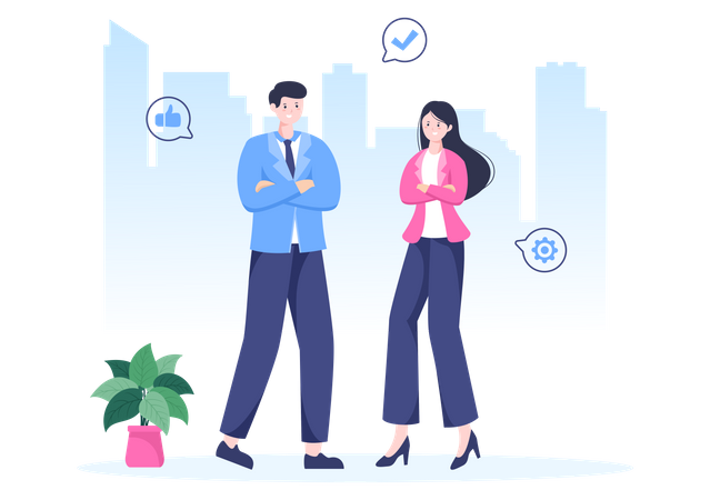 Male and Female business person  Illustration