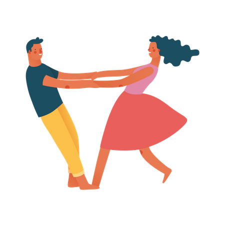 Male and female choreographer dancing on the song  Illustration