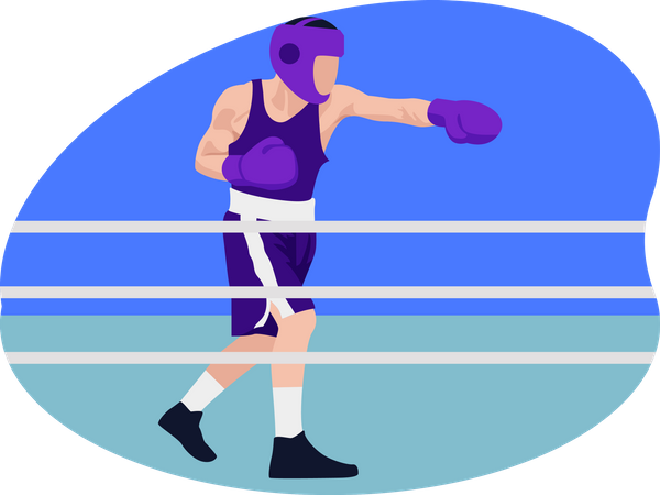 Male boxing player  Illustration