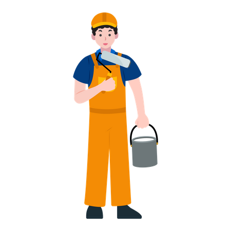 Male Construction painter  Illustration