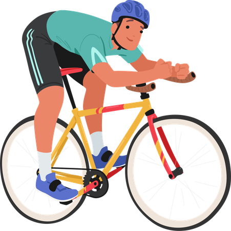 Male Cyclist riding cycle  イラスト