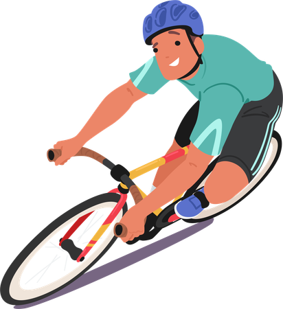 Male Cyclist riding cycle  Illustration