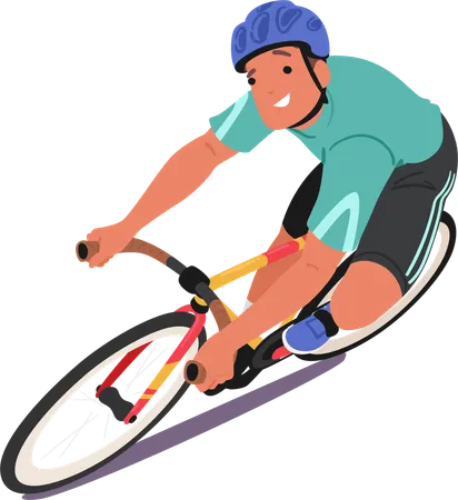 Male Cyclist riding cycle  Illustration