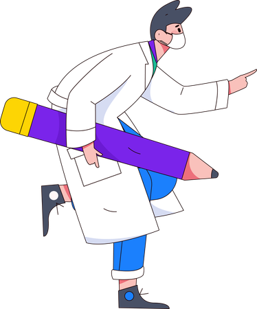 Male doctor giving lesson  Illustration