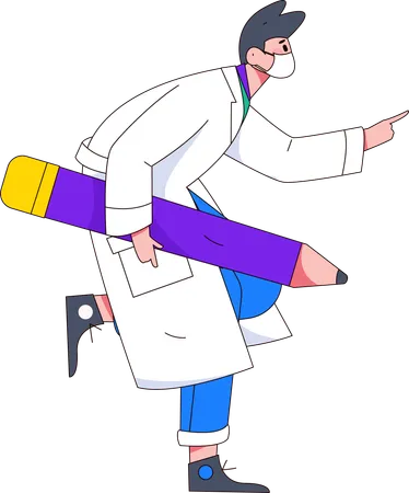 Male doctor giving lesson  Illustration