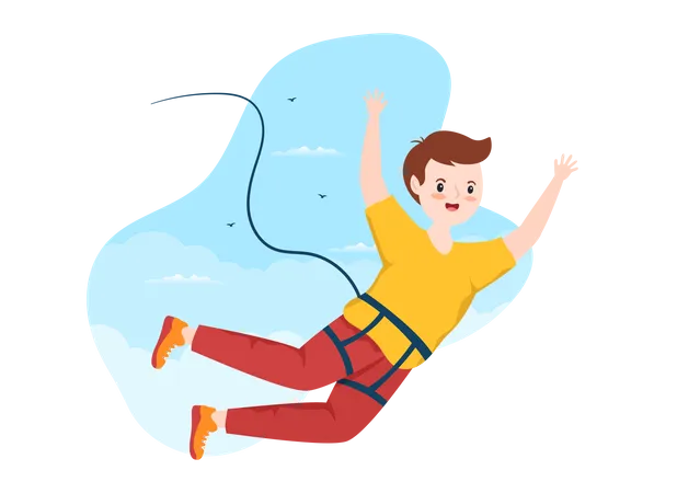 Male doing Bungee Jumping  Illustration