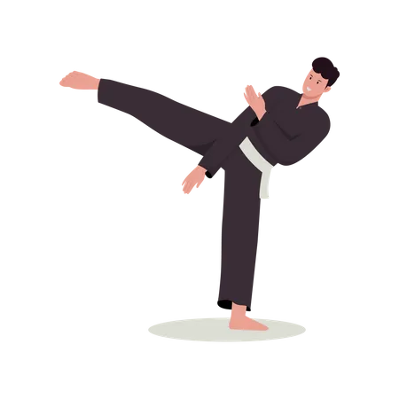 Male doing Martial art  イラスト