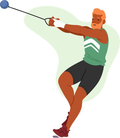 Male hammer thrower  イラスト