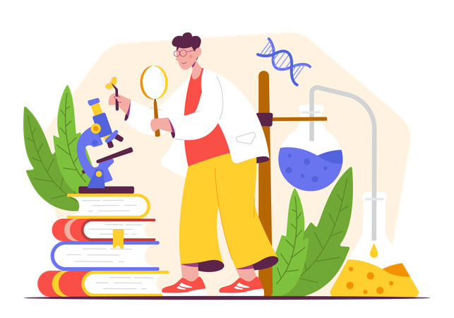 Male lab researcher  Illustration