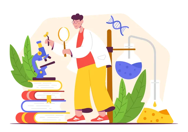 Male lab researcher  Illustration