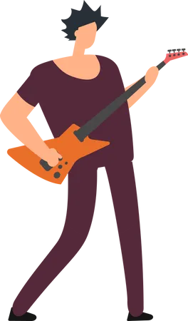 Male playing guitar  Illustration