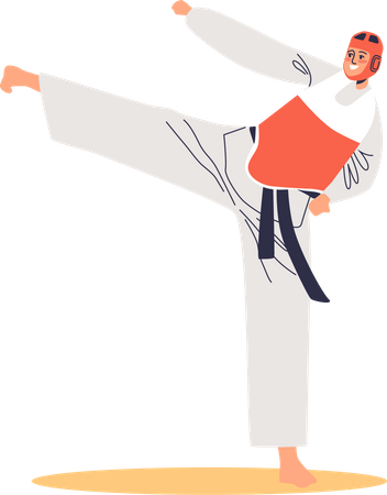 Male taekwondo fighter  Illustration