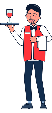 Male waiter  Illustration