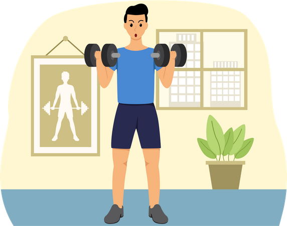 Male Weightlifter  Illustration