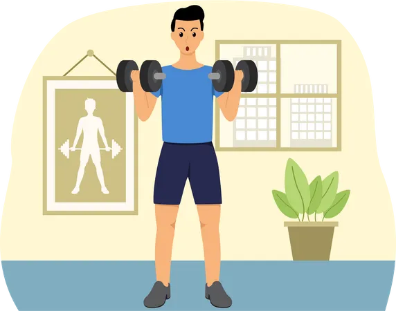 Male Weightlifter  Illustration