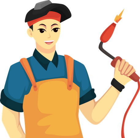 Male Welder  Illustration