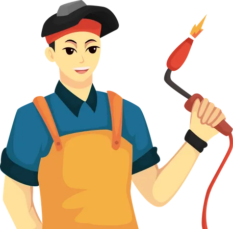 Male Welder  Illustration