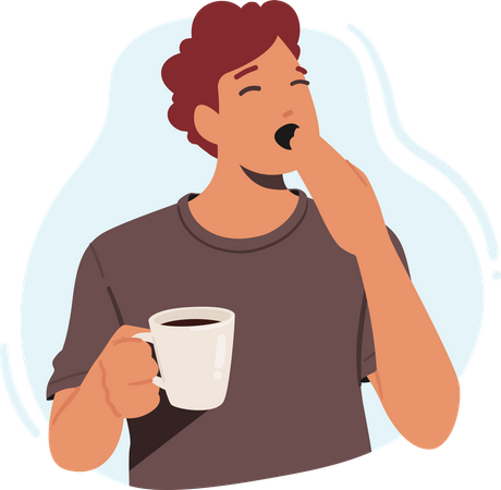 Male with hot drink cup  Illustration