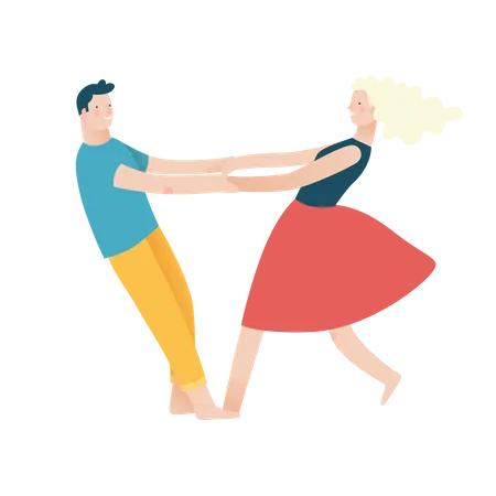 Man and woman dancing  Illustration