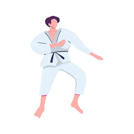 Man Becomes Taekwondo Player  Illustration